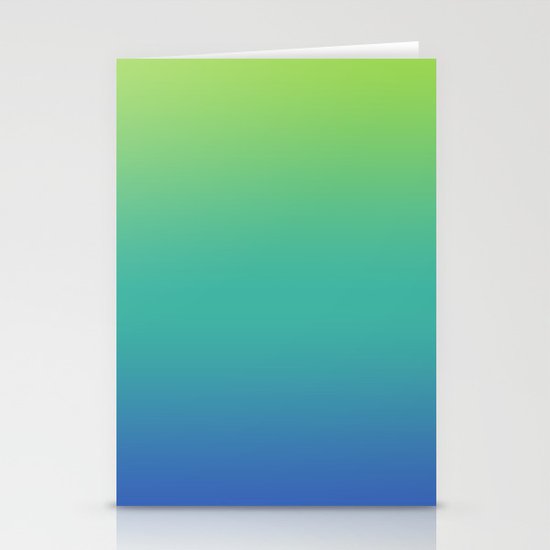 GREEN -> TEAL -> BLUE FADE Stationery Cards