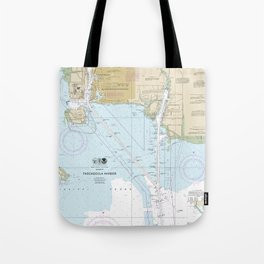 Pascagoula Harbor Mississippi Nautical Chart 11375 Tote Bag