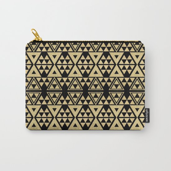 Black and Gold Geometric Pattern 2 Carry-All Pouch