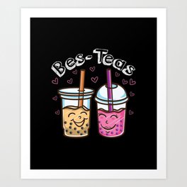 Bes-Teas Bubble Tea Lover Gift Art Print | Bubbleteacartoon, Cartoonbobatea, Bubbleteagift, Kawaiibobatea, Bubbletealover, Graphicdesign, Bubbleteaarts, Bobatealover, Bes Teas, Besties 