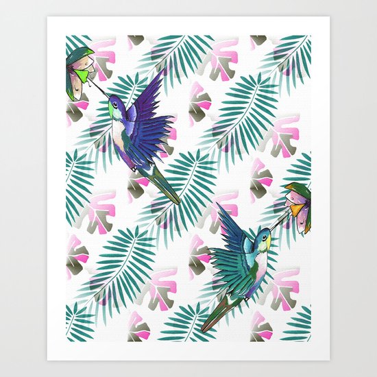 Hummingbird Paradise Art Print