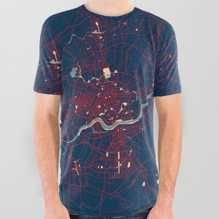 Shenyang City Map of Liaoning, China - Hope All Over Graphic Tee