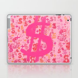 Pink Dollar Signs Laptop Skin
