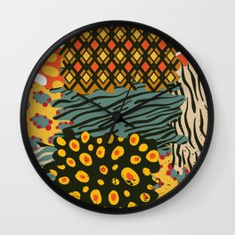 Colorful African Animal Pattern Wall Clock