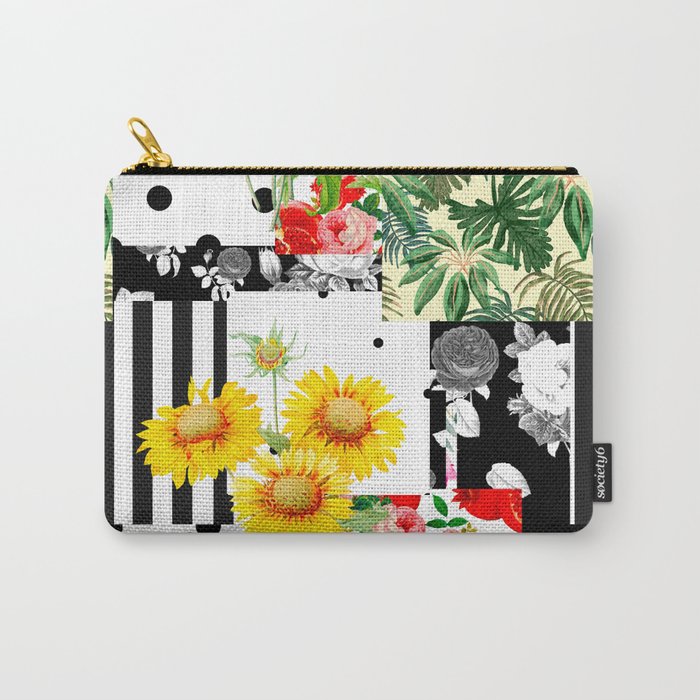 Italian,Sicilian art,patchwork,summer Flowers Carry-All Pouch