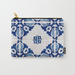 Portuguese Tile in Blue and White - Portugal Travel Photography Carry-All Pouch