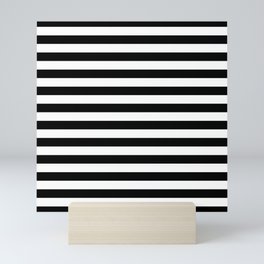 Abstract Black and White Stripe Lines 12 Mini Art Print