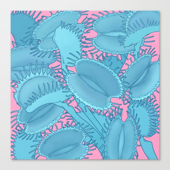Free hugs (Venus Flytrap on pink) Canvas Print