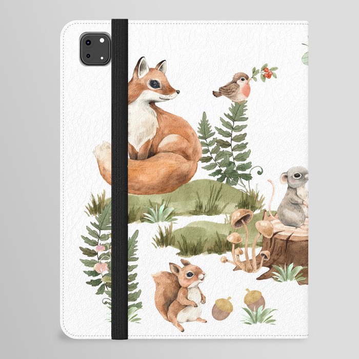 Watercolor Woodland Animals iPad Folio Case