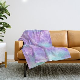 Purple Blue Galaxy Painting Throw Blanket