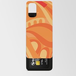 So Trippy Retro Psychedelic Abstract Pattern 2 in Orange Tangerine Tones Android Card Case