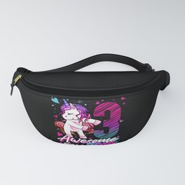 3 Years Old Unicorn Flossing 3rd Birthday Girl Unicorn Party Fanny Pack