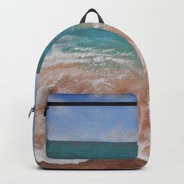Time and Tide Backpack | Hardeepkaur, Landscape, Original, Famous, Modern, Pattern, Designs, Beach, Water, Sea 