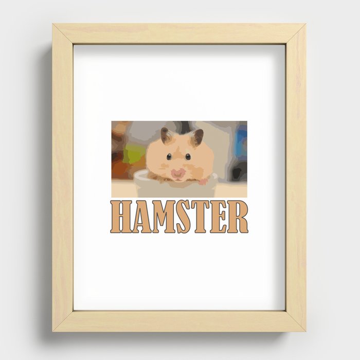 Hamster Cute Art Recessed Framed Print
