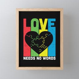 Love Needs No Words Autism Awareness Framed Mini Art Print