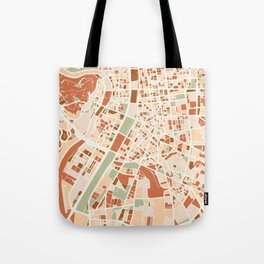 LYON FRANCE CITY MAP EARTH TONES Tote Bag