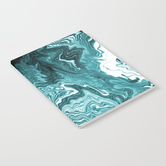 Yumiko - spilled ink painting abstract minimal ocean wave water sea monochromatic trendy hipster art Notebook