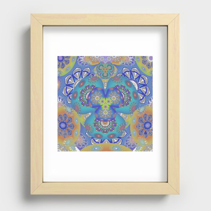 Groovy Peaceful Retro Floral Psychedelic Dream Flower Recessed Framed Print