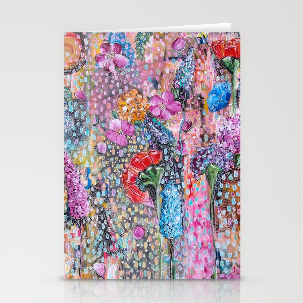 Pixelated Petals Stationery Cards