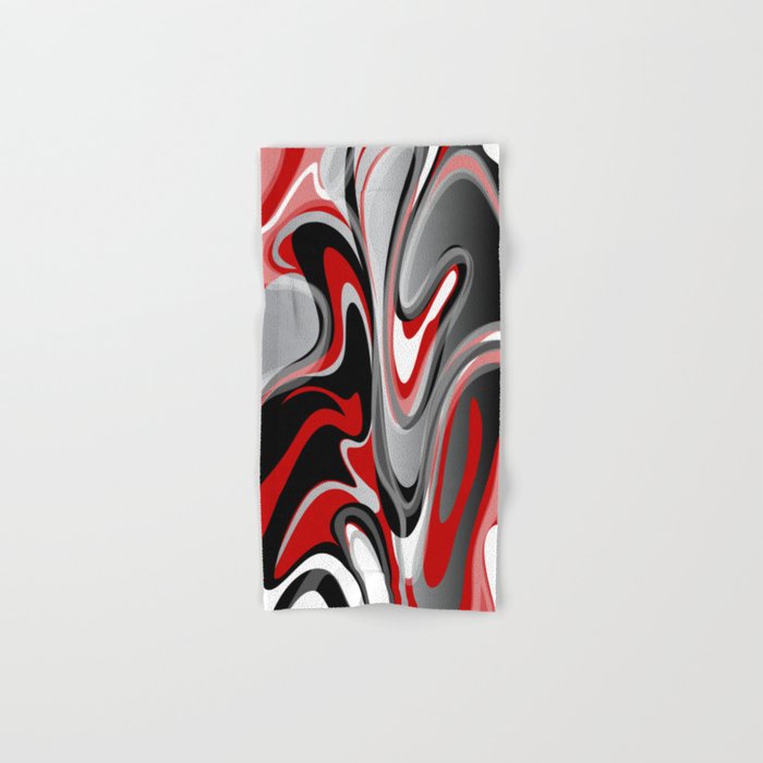 Liquify - Red, Gray, Black, White Hand & Bath Towel