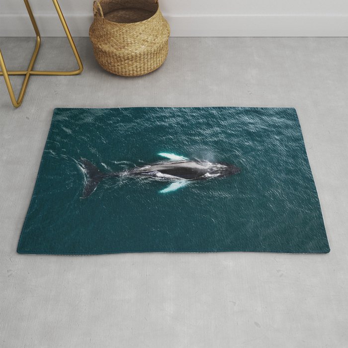 Humpback Whale in Iceland - Wildlife Photography Rug