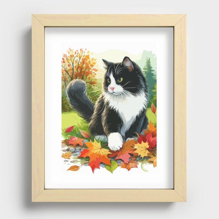  Tuxido Cat  Recessed Framed Print