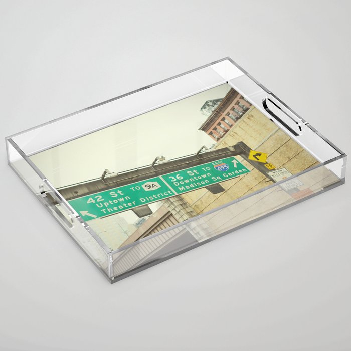 New York Highway Signs | Road Trip Aesthetic in US Acrylic Tray