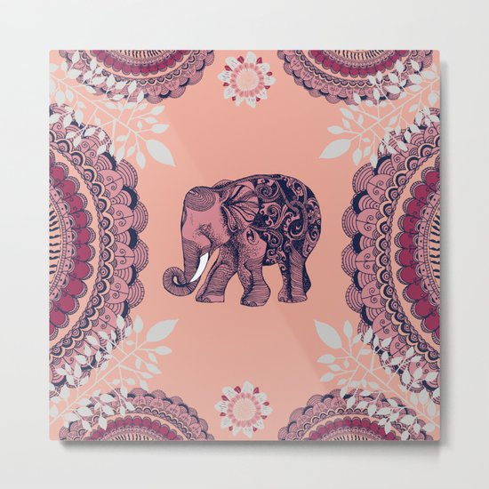 Bohemian Elephant Metal Print