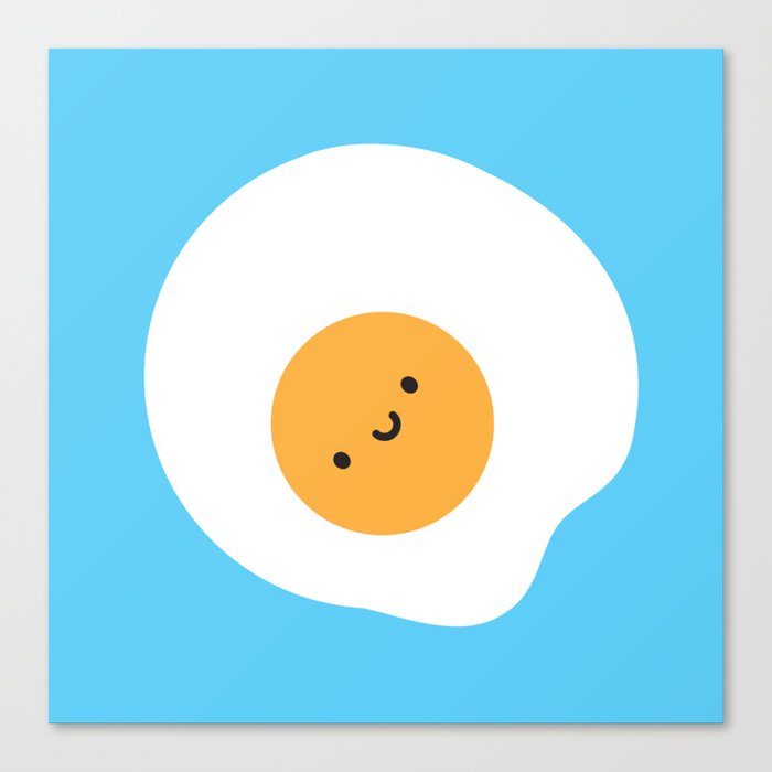 Kawaii Fried Egg Canvas Print