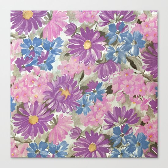 Floral pastel pattern Canvas Print