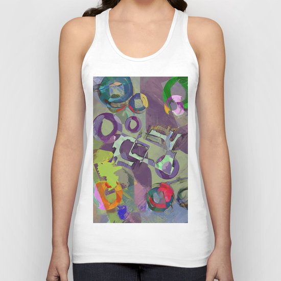 Living In A Purple Dream - Abstract, eclectic, random, purple. lilac, pastel artwork Unisex Tank Top