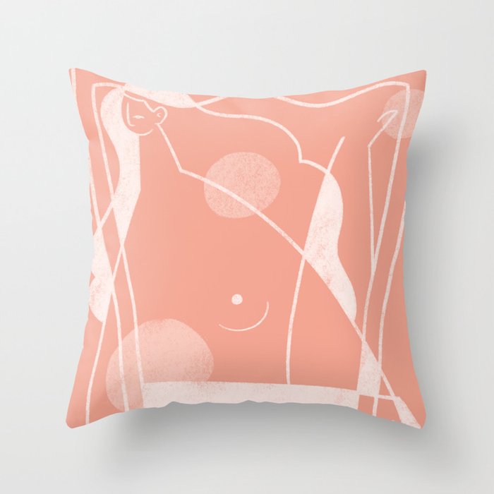 Lady in Pink Throw Pillow