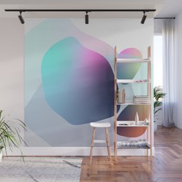 Bubble - Colorful Minimalistic Modern Art Design in Pink Dark Blue and Turquoise Wall Mural