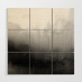 Modern Black and White Watercolor Gradient Wood Wall Art