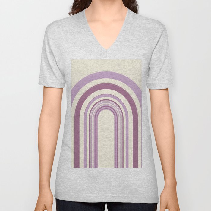 Purple Arches | Line Art V Neck T Shirt
