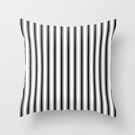 Black and white ticking stripes Throw Pillow