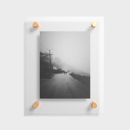 Foggy Walks On The Beach Floating Acrylic Print