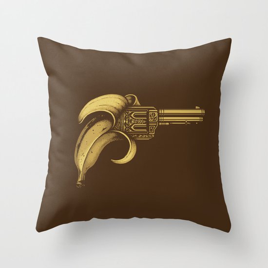Banana Gun Throw Pillow