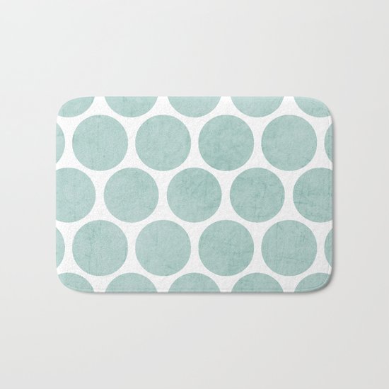 robins egg blue polka dots Bath Mat