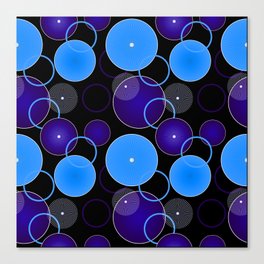 Purple shapes and Blue wavy lines! Canvas Print