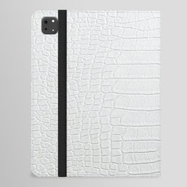 White Crocodile Skin Print iPad Folio Case