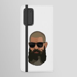 Hipster man with beard and sunglasses Android Wallet Case