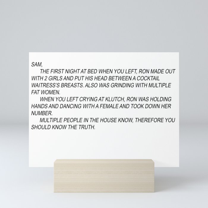 Jersey Shore Anonymous Note Mini Art Print By Cedougherty Society6