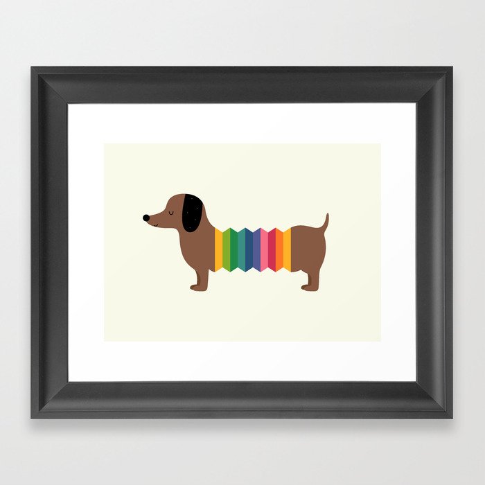 Rainbow Dooooog Framed Art Print