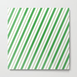 Green Peppermint - Christmas Illustration Metal Print | Green, Christmas, Festive, Vector, Digital, Stripes, Holliday, Illustration, Diagonal, Lines 