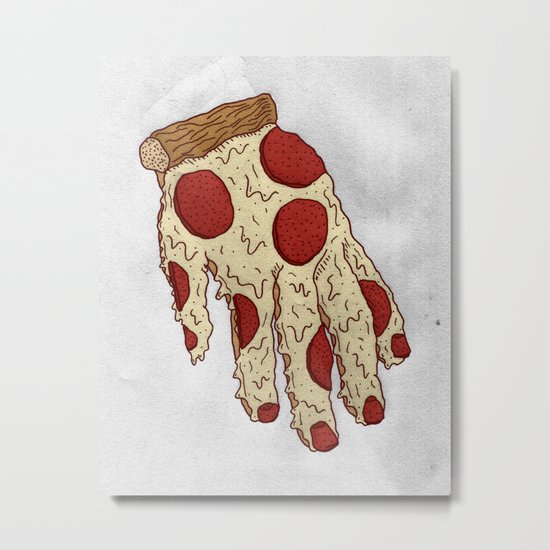 PIZZA HAND Metal Print
