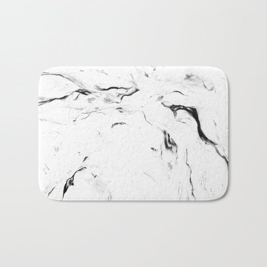White Marble #society6 #decor #buyart Bath Mat