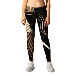 Echo of the Invisible World Inspirational Bass Guitar Abstract Portrait Leggings