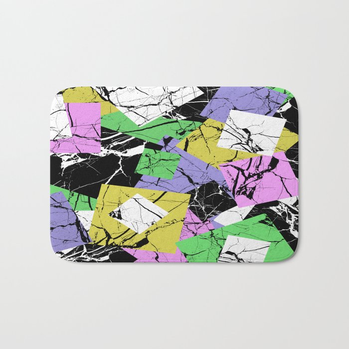 Pastel Marble Tiles Abstract Pattern Bath Mat