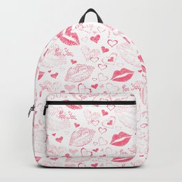 For you pattern Backpack | Graphicdesign, Lipstick, Lovely, Heart, Holiday, Vector, Love, Valentine, Other, Red 